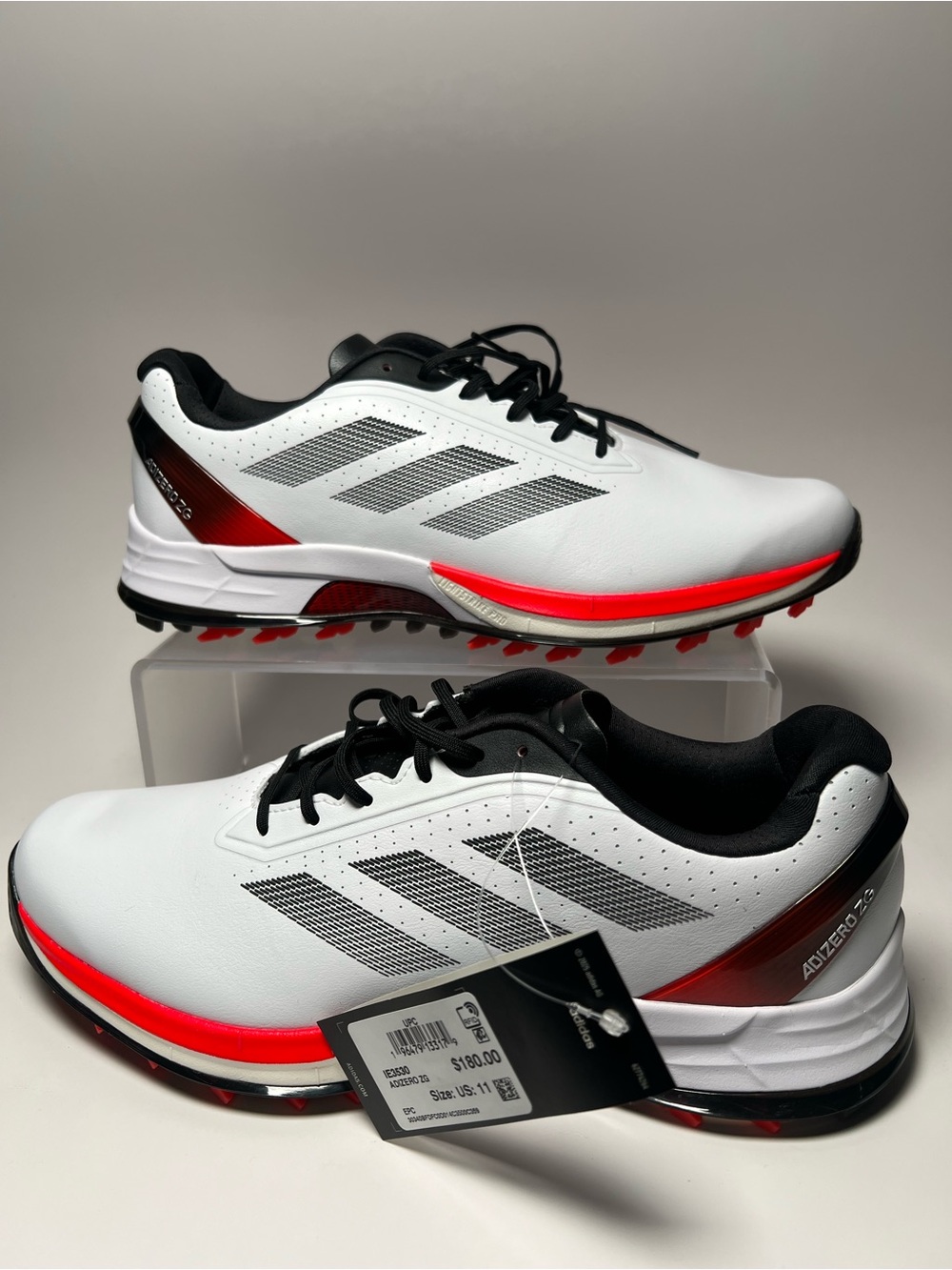 Adidas Adizero ZG Spikeless Golf Shoes White Red Black IE3530 Men's Size 11 NEW